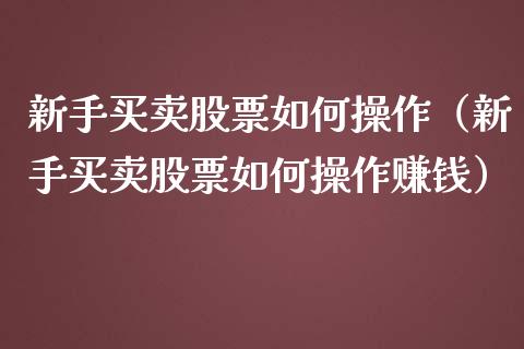 新手买卖股票如何操作（新手买卖股票如何操作赚钱）_https://www.lansai.wang_股票问答_第1张