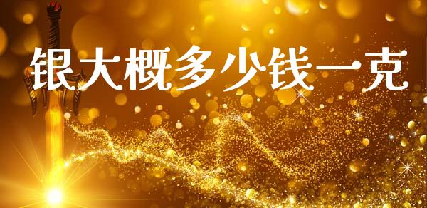 银大概多少钱一克_https://www.lansai.wang_期货行情_第1张