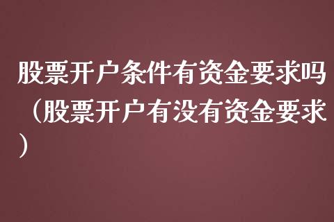 股票开户条件有资金要求吗（股票开户有没有资金要求）_https://www.lansai.wang_股票问答_第1张