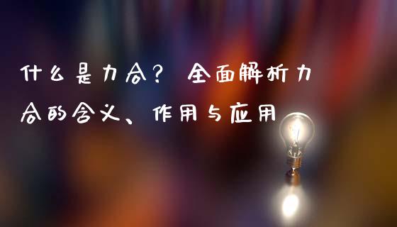什么是力合？ 全面解析力合的含义、作用与应用_https://www.lansai.wang_期货学院_第1张
