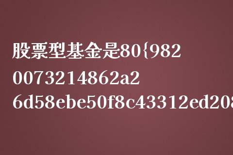 股票型基金是80%以上_https://www.lansai.wang_基金理财_第1张