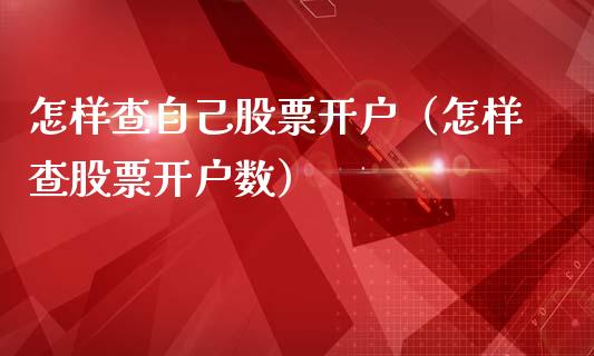 怎样查自己股票开户（怎样查股票开户数）_https://www.lansai.wang_股票问答_第1张