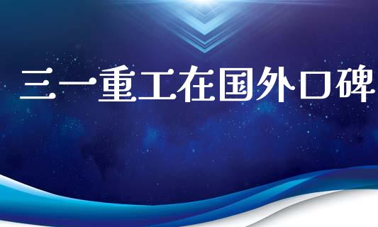 三一重工在国外口碑_https://www.lansai.wang_股票问答_第1张