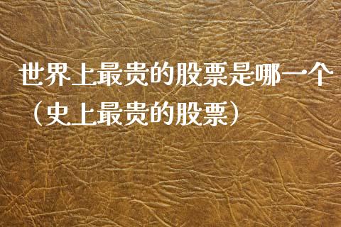 世界上最贵的股票是哪一个（史上最贵的股票）_https://www.lansai.wang_股票问答_第1张