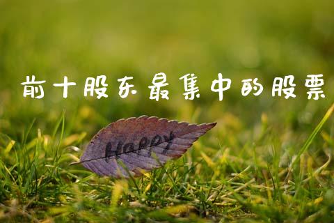前十股东最集中的股票_https://www.lansai.wang_期货行情_第1张
