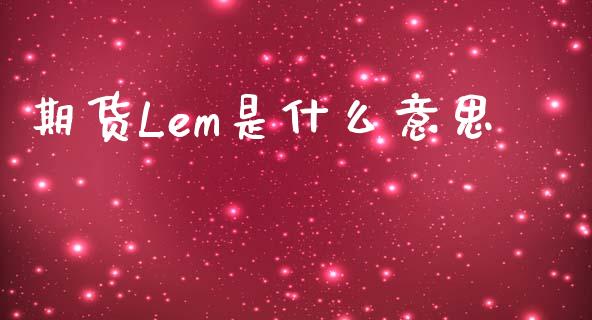 期货Lem是什么意思_https://www.lansai.wang_期货学院_第1张