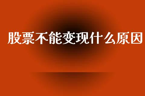 股票不能变现什么原因_https://www.lansai.wang_期货资讯_第1张