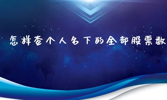 怎样查个人名下的全部股票数_https://www.lansai.wang_股票知识_第1张