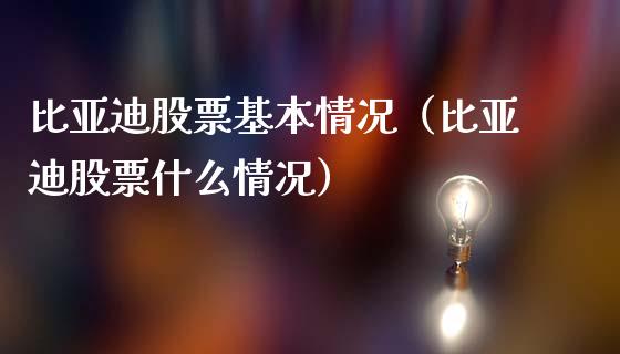 比亚迪股票基本情况（比亚迪股票什么情况）_https://www.lansai.wang_股票问答_第1张