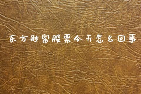 东方财富股票今天怎么回事_https://www.lansai.wang_期货行情_第1张