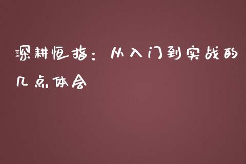 深耕恒指：从入门到实战的几点体会_https://www.lansai.wang_基金理财_第1张