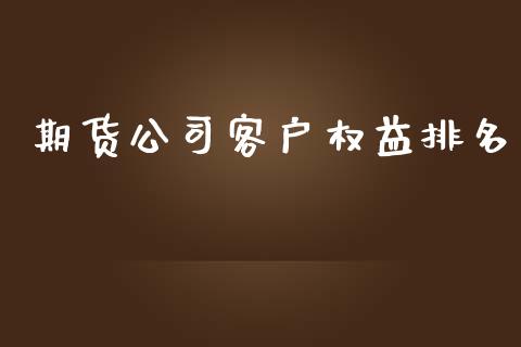期货公司客户权益排名_https://www.lansai.wang_恒生指数_第1张