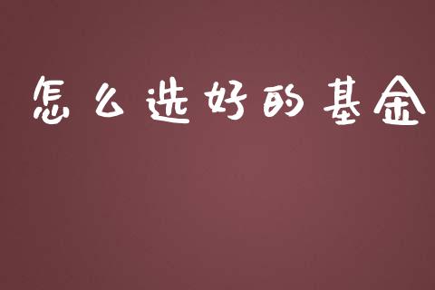 怎么选好的基金_https://www.lansai.wang_基金理财_第1张