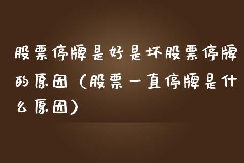 股票停牌是好是坏股票停牌的原因（股票一直停牌是什么原因）_https://www.lansai.wang_股票知识_第1张