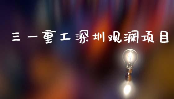 三一重工深圳观澜项目_https://www.lansai.wang_股票问答_第1张