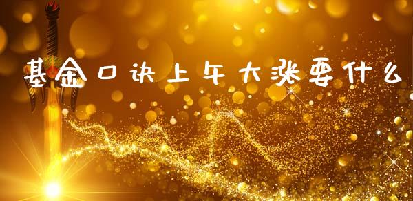 基金口诀上午大涨要什么_https://www.lansai.wang_基金理财_第1张