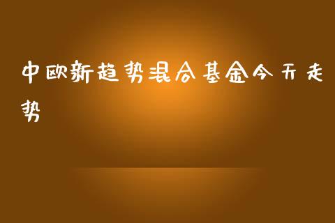 中欧新趋势混合基金今天走势_https://www.lansai.wang_基金理财_第1张