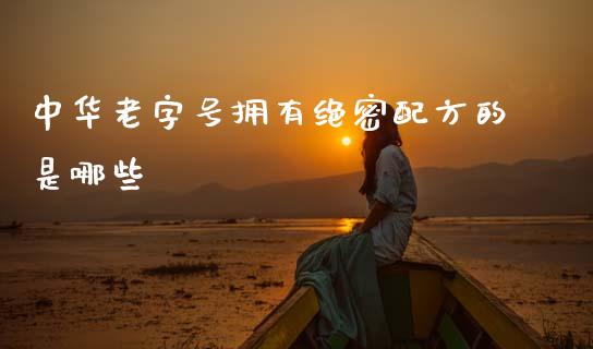 中华老字号拥有绝密配方的是哪些_https://www.lansai.wang_股票问答_第1张
