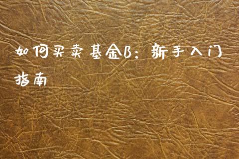 如何买卖基金B:新手入门指南_理财百科_第1张_起点财经 如何买卖基金B:新手入门指南_https://www.lansai.wang_理财百科_第1张