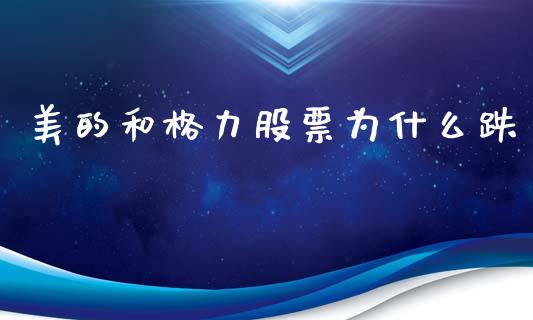 美的和格力股票为什么跌_https://www.lansai.wang_股票知识_第1张