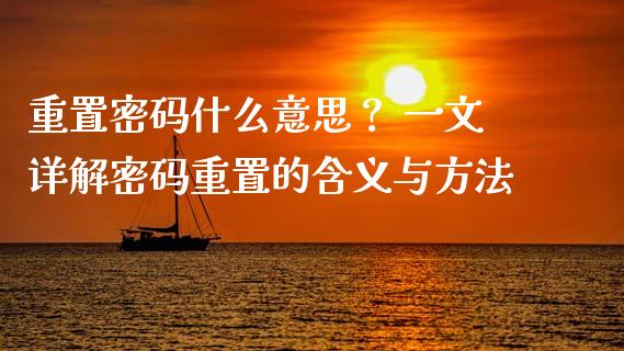 重置密码什么意思？ 一文详解密码重置的含义与方法_https://www.lansai.wang_基金理财_第1张