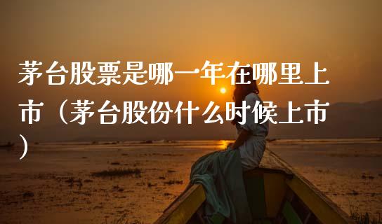 茅台股票是哪一年在哪里上市（茅台股份什么时候上市）_https://www.lansai.wang_股票问答_第1张