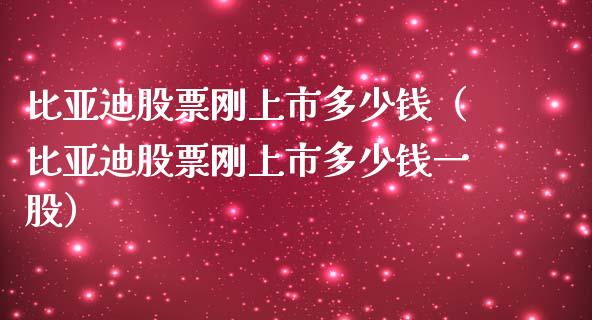 比亚迪股票刚上市多少钱（比亚迪股票刚上市多少钱一股）_https://www.lansai.wang_股票知识_第1张