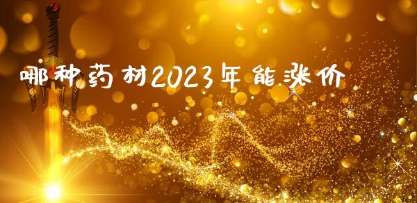 哪种药材2023年能涨价_https://www.lansai.wang_期货行情_第1张