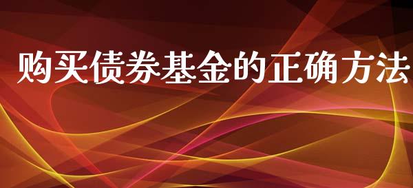 购买债券基金的正确方法_https://www.lansai.wang_基金理财_第1张