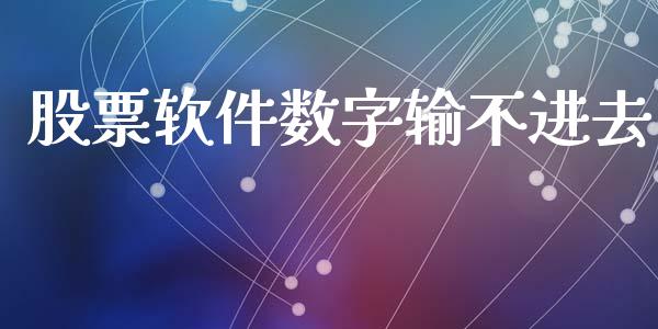 股票软件数字输不进去_https://www.lansai.wang_期货行情_第1张