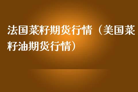 法国菜籽期货行情（美国菜籽油期货行情）_https://www.lansai.wang_期货资讯_第1张