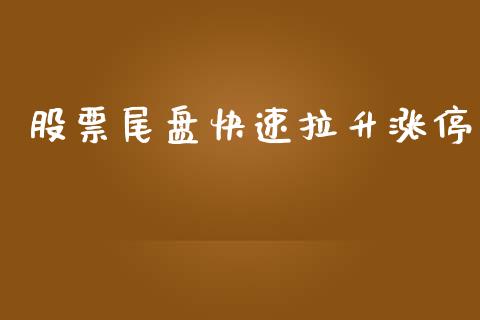 股票尾盘快速拉升涨停_https://www.lansai.wang_期货行情_第1张
