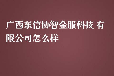 广西东信协智金服科技 有限公司怎么样_https://www.lansai.wang_期货品种_第1张