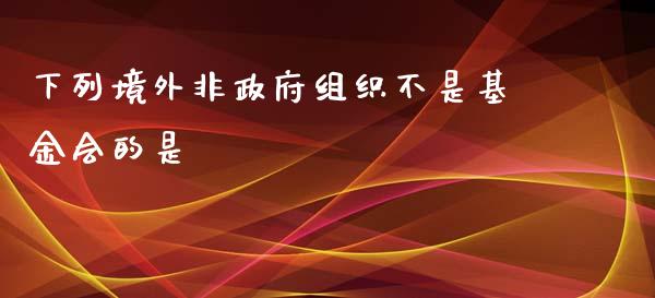 下列境外非政府组织不是基金会的是_https://www.lansai.wang_基金理财_第1张