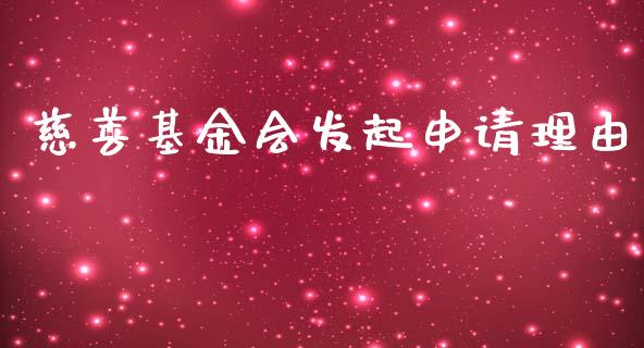 慈善基金会发起申请理由_https://www.lansai.wang_基金理财_第1张