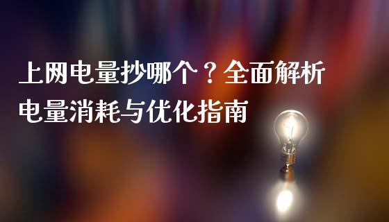 上网电量抄哪个？全面解析电量消耗与优化指南_https://www.lansai.wang_期货品种_第1张