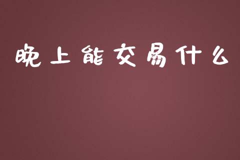 晚上能交易什么_https://www.lansai.wang_期货学院_第1张