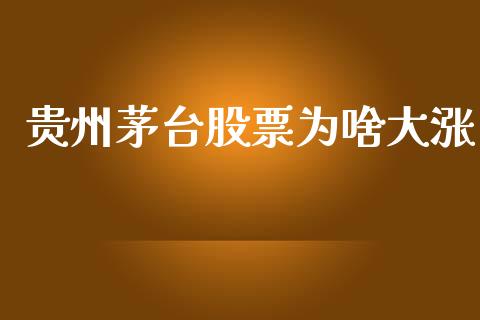 贵州茅台股票为啥大涨_https://www.lansai.wang_股票知识_第1张