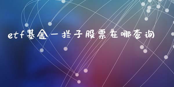 etf基金一拦子股票在哪查询_https://www.lansai.wang_恒生指数_第1张