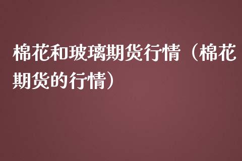 棉花和玻璃期货行情（棉花期货的行情）_https://www.lansai.wang_期货行情_第1张