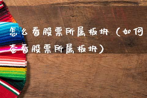 怎么看股票所属板块（如何查看股票所属板块）_https://www.lansai.wang_股票问答_第1张