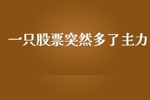 一只股票突然多了主力_https://www.lansai.wang_恒生指数_第1张