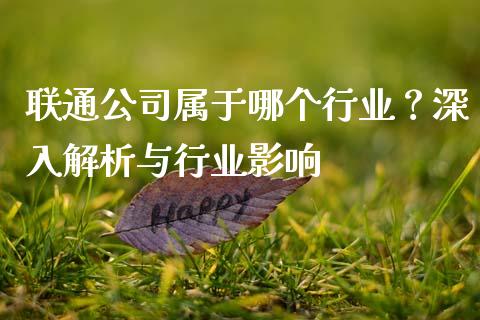联通公司属于哪个行业？深入解析与行业影响_https://www.lansai.wang_股票知识_第1张