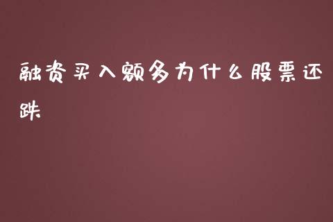 融资买入额多为什么股票还跌_https://www.lansai.wang_期货行情_第1张