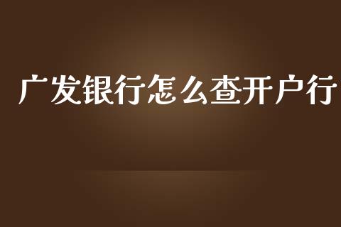 广发银行怎么查开户行_https://www.lansai.wang_股票问答_第1张