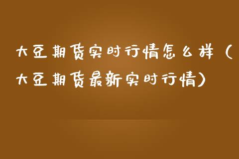 大豆期货实时行情怎么样（大豆期货最新实时行情）_https://www.lansai.wang_恒生指数_第1张