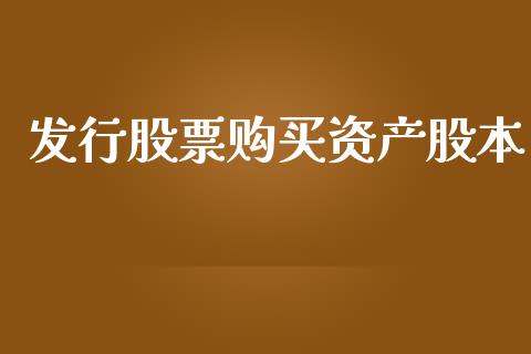 发行股票购买资产股本_https://www.lansai.wang_基金理财_第1张