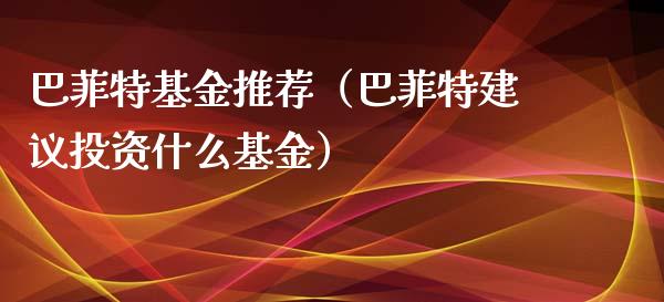 巴菲特基金推荐（巴菲特建议投资什么基金）_https://www.lansai.wang_基金理财_第1张