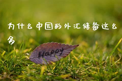 为什么中国的外汇储备这么多_https://www.lansai.wang_期货品种_第1张