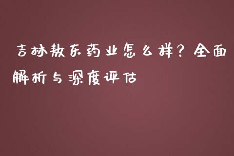 吉林敖东药业怎么样？全面解析与深度评估_https://www.lansai.wang_理财百科_第1张